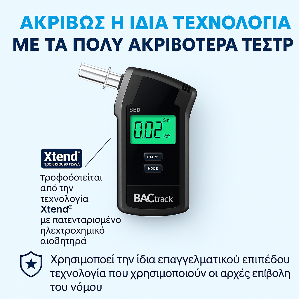 Φορητό Αλκοτέστ DriveSafe® – Πιστοποιημένο στην ΕΕ, Ακριβείς Μετρήσεις